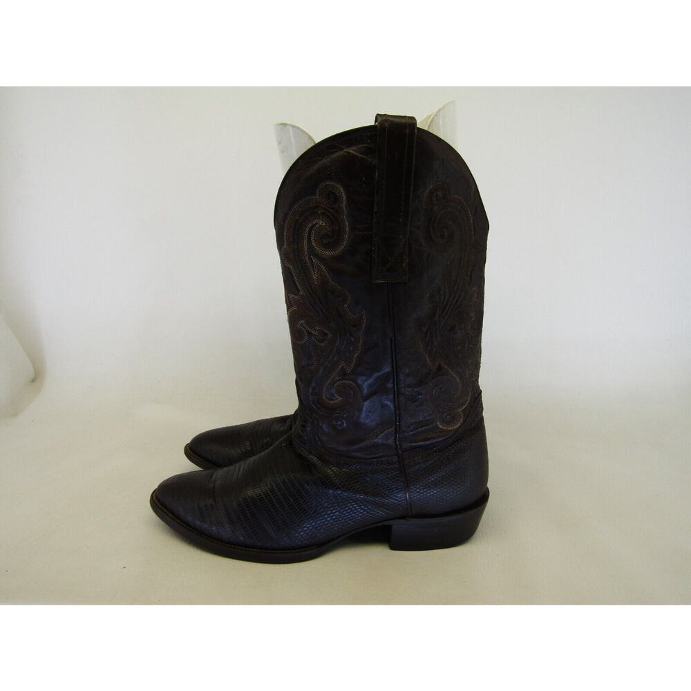 Circle G Mens Size 12 D Brown Leather Lizard Cowboy Western Boots
